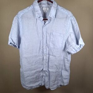 Porter & Ash Mens 100% Linen Button Down Casual Short Sleeve Shirt XL